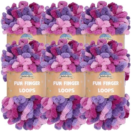 JubileeYarn Fun Finger Loops Yarn, Nyx, 6 Skeins by BambooMN