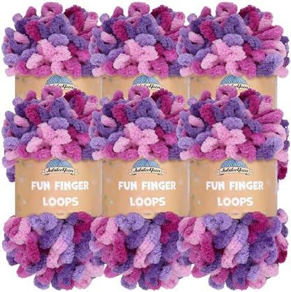 JubileeYarn Fun Finger Loops Yarn, Nyx, 6 Skeins by BambooMN