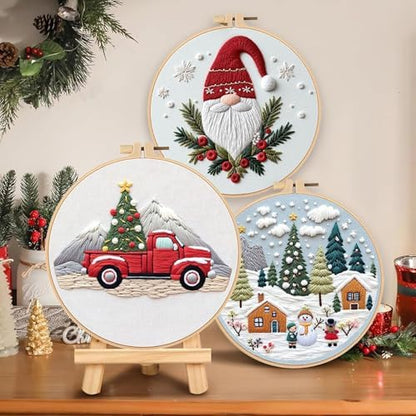 SCECALA 3 Pack Gnome Christmas Embroidery Kit - Image 3