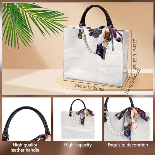 WEBEEDY DIY Tote Bag Making Kit for Adults Beginners DIY Handbag Purse Making Supplies with Handbag Bottom, Handle, Ribbon and More, Handmade Gift for Women Travel Summer Beach Party Birthday,White - Image 3