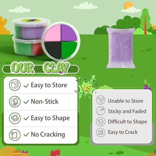 Aestd-ST Air Dry Clay Kit - Vegetable Theme, Modeling Clay for Kids - Image 4