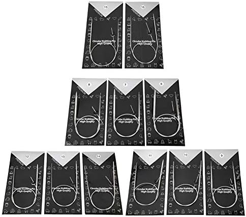 11Pcs Circular Knitting Needles Set, Stainless Steel Weave Needles for Beginners Experienced Crochet Lovers 5mm 4.75mm 4.5mm 4mm 3.5mm 3mm 2.5mm 2.25mm 2mm 1.75mm 1.5mm(43cm) - Image 5