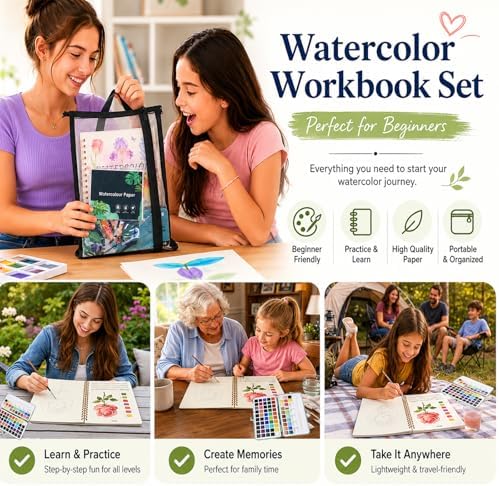 Watercolor Workbook for Adults, Beginners & Teens with 72 Paint Colors - Image 6