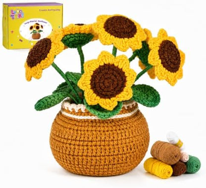 Crochet Kit for Beginners, Crochet Plant Kit,Knitting Kit(Sunflower) by Unknown