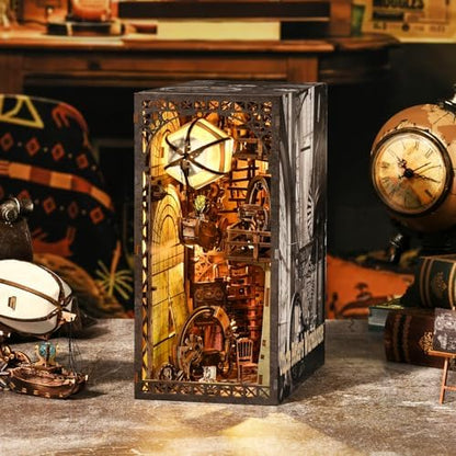 TOYQI Book Nook Kit for Adult, DIY Miniature Dollhouse Kit, Airship Model - Image 6