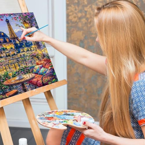 Mrnsiet Paint by Numbers Kit for Adults Beginners, City View Art Adult Paint by Numbers on Canvas, Paris Balcony Scene Acrylic Painting Crafts for Home Decor (16x20inch) - Image 5