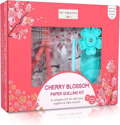 MY CREATIVE CAMP Paper Quilling Kit for Beginners – DIY Craft Kit for Kids, Teens & Adults with Tools, Instructions & Storage, Creative Art Projects & Wall Décor (Cherry Blossom Kit) by MyCreativeCamp