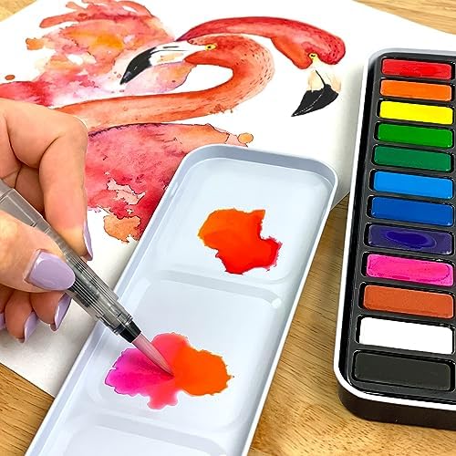 ArtSkills Travel Watercolor Kit, Watercolor Paint Set with Water Brush - Image 5