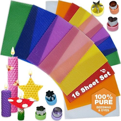 Beeswax Candle Making Kit for Kids - 100% Pure Bees Wax by Candleology