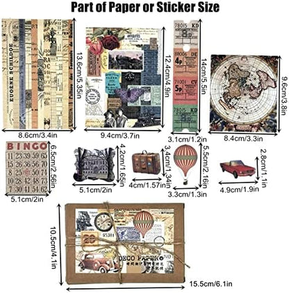 Esweny 200 Pieces Vintage Ephemera Scrapbooking Supplies Pack for Journaling, Decoupage Paper Scrapbook Stickers Kit for Junk Journal Planners Collage Craft Notebooks Album (Word Memory) - Image 3