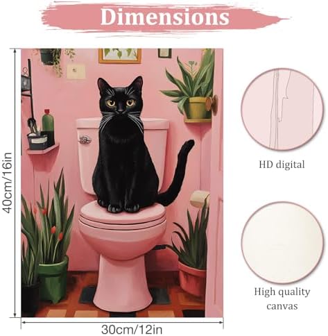 MAXBYE Cat Paint by Numbers Kit for Adults, Kids' Paint By Number, Black Cat Paint by Numbers Kits for Beginner, DIY Easy Acrylic Color by Number on Canvas for Home Wall Decor Gift 12X16 Inch - Image 2