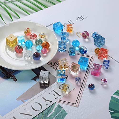 FineInno 4Pcs Beads Resin Molds,Sphere,Round Silicone Mold with Hole,Epoxy Casting Mold DIY Gemstone,Bracelet,Necklace,Earrings,Jewelry Making - Image 6