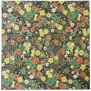 Japanese Chiyogami Washi Origami Paper, 6" x 6", 30 Sheets, Made in Japan, (Black Flower Wave) - Image 4