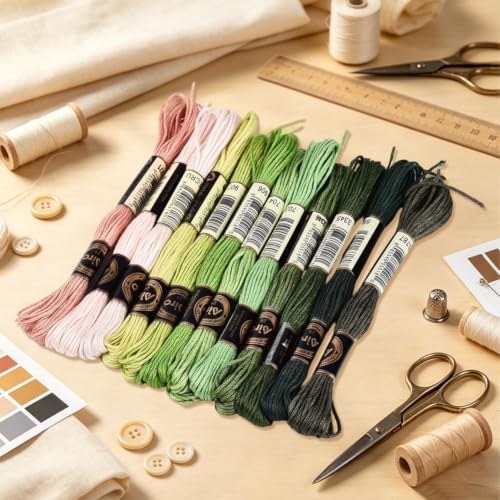 12 Skeins 105 Yards Green Friendship Bracelet String for Jewelry - Image 3