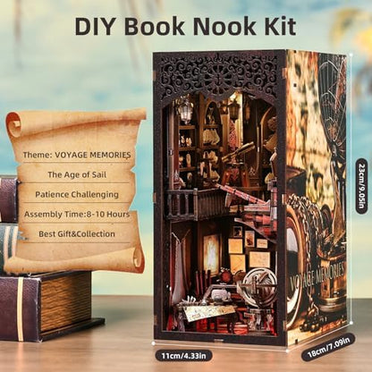 TOYQI Book Nook Kit for Adult, DIY Miniature Dollhouse Kit, Sailboat Models - Image 2