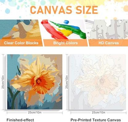 Offito Framed Paint by Numbers Kit for Adults Beginners, Flowers - Image 3