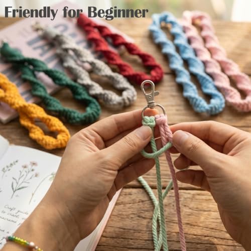 Ewparts Macrame Keychain Kit to Make 8 Keychain with Instruction Book - Image 6