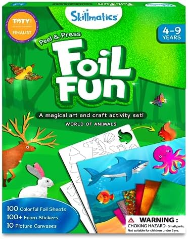 Skillmatics Foil Fun Animals, Foil Art & Craft Kit, Gift for Boys & Girls by Skillmatics
