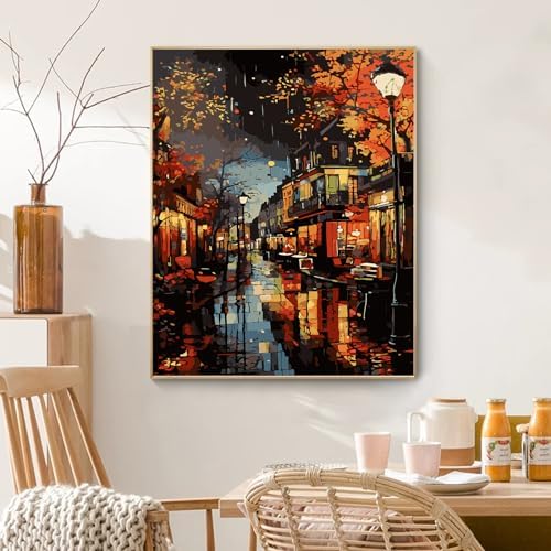 PRASIO Paint by Numbers Kit for Adults Beginner, Landscape Adult Paint by Numbers on Canvas, DIY Acrylic Watercolor Oil Paint by Number for Adults for Home Decor Gift 16x20 Inch - Image 7