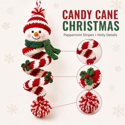Crochet Snowman Spiral Ornament DIY Kit, Christmas Craft for Adults - Image 6