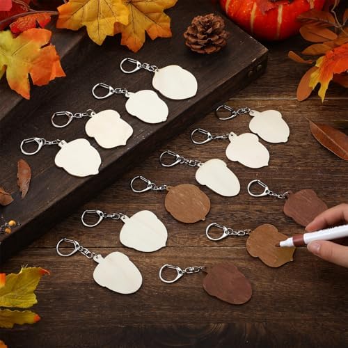 RattanView 24 Pcs Acorn Craft Keychains DIY Keychain, 12 Styles - Image 4