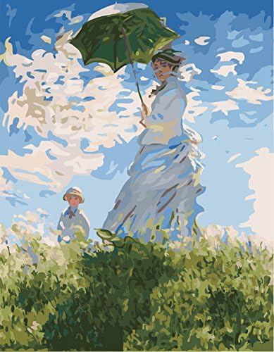 Wowdecor Paint by Numbers for Adults Beginner Kids, Number Painting - Tea Tree Flowers by Monet 40x50 cm - Wall Art Gifts (Woman, Framed) by Wowdecor