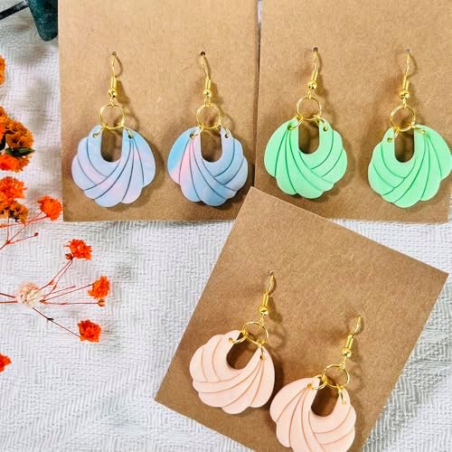 Xaekicr Polymer Clay Cutters – 2PCS Shell Swirl & Abstract Arch Clay Cutters for Polymer Clay Jewelry, Clay Tools and Earring Cutters for DIY Crafts and Earring Kit - Image 3