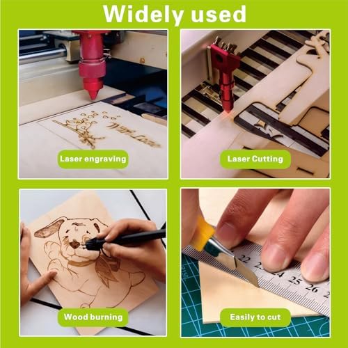 12 Pack Basswood Sheets 1/16 inch,12"x12"x1/16 Plywood Sheets,1.5mm Basswood for Laser Cutting,Laser Engraving Blanks,Thin Natural Unfinished Wood for Crafts,Wood Burning,Scroll Saw Cutting - Image 5