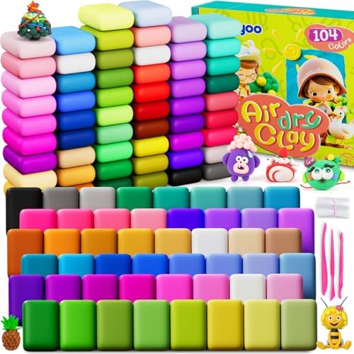Ixiaoyoo Air Dry Clay, 104 Colors Foam Modeling Clay for School Projects by Ixiaoyoo