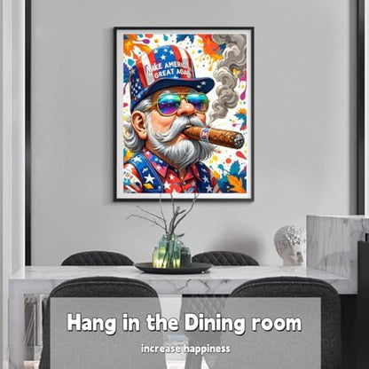ACANDYL Gnome DIY Paint by Numbers Kit for Adults Paint by Numbers Beginner Canvas Painting by Number Make American Great Again DIY Acrylic Oil Painting on Canvas Arts Craft Decoration 16x20 Inch - Image 2