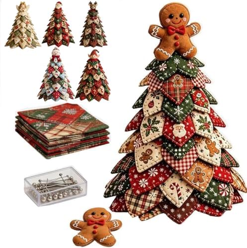 HZSprance DIY Quilted Christmas Tree Kit –3D Fabric Patchwork Kit(C) by HZSprance