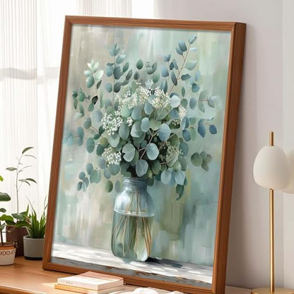 Alptiny Beautiful Eucalyptus Paint by Numbers Kit for Adults Beginner, Vase Plants Paint by Number Kits on Canvas, Flower Oil Painting Kit for Home Decor or Gift - 16x20 Inch - Image 2