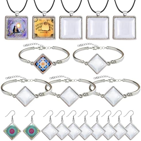 Pendant Trays Kit with Cabochon Glass by Unknown