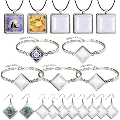 Pendant Trays Kit with Cabochon Glass by Unknown