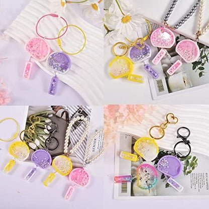 Shaker Resin Molds, 10 Cavity Wind Chime Quicksand Silicone Molds Resin Casting Molds Epoxy with PVC Sheets and Colored Beads for Jewelry Making, Keychain DIY - Image 7