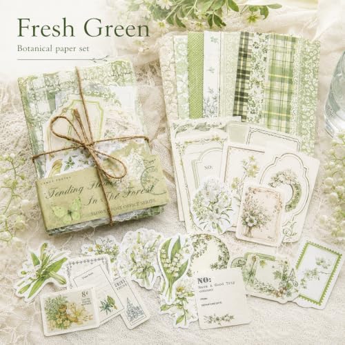 400Pcs Vintage Floral Scrapbooking Kit, Paper & Stickers - Image 5