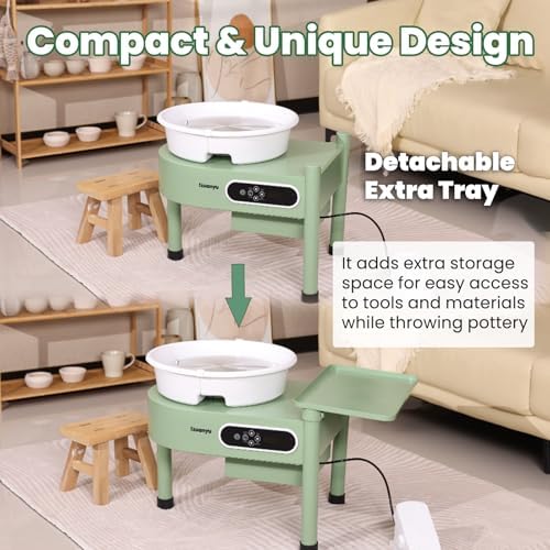 Huanyu Pottery Wheel Machine 12in with Bat System Detachable Extended Tray - Image 2