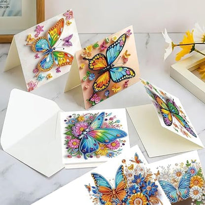 MaiYiYi 6 Packs DIY Butterfly Diamond Art Greeting Cards Kit - Image 4