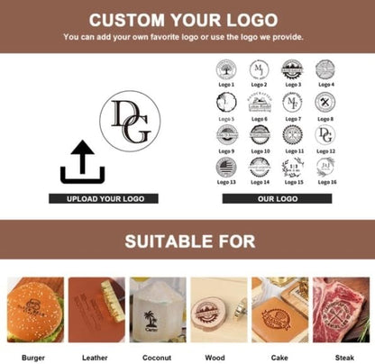 KAINSY Custom Electric Branding Iron for Wood Leather Food, Personalized Metal Burger Stamp for Plastic, Wood Burning Monogram Stamp, Durable Wood Burning Tool with Letter Stamps for BBQ Wedding Gifts