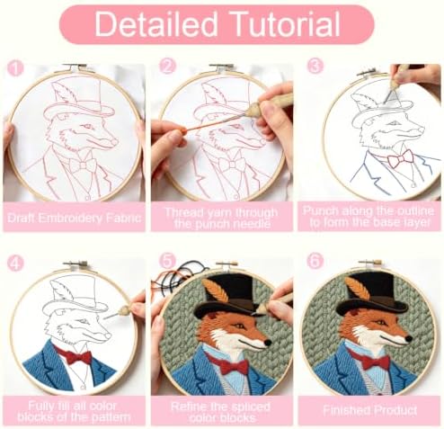 BEUNITONE Retro Jazz Fox Punch Needle Kits for Adults Beginner - Image 4