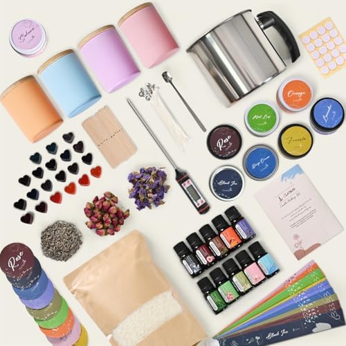 SHOWIN Candle Making Kit, DIY Candle Making Supplies for Adults, Starter Soy Wax Candle Kit with Candle Tins, Scented Home Decoration - Image 5