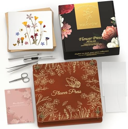 Wakhow Flower Press Kit, 11" x 11" Large Wooden Flower Press for Adult Teen by Wakhow