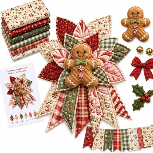 DIY Quilted Halloween Pumpkin Door Hanger Kit Handmade Patchwork (Gingerbread) by Unknown