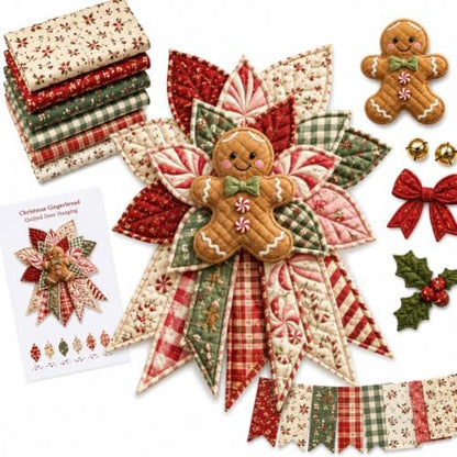 DIY Quilted Halloween Pumpkin Door Hanger Kit Handmade Patchwork (Gingerbread) by Unknown
