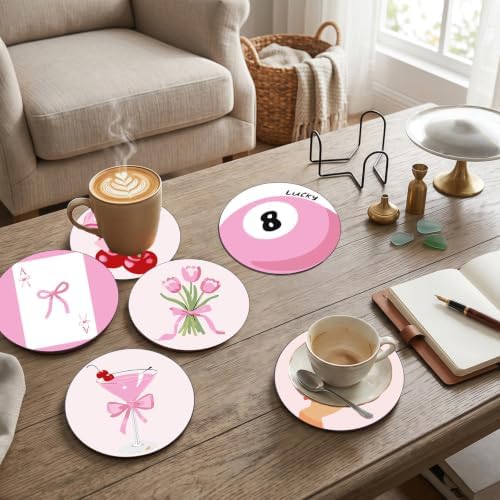 8 Pack Modern Paint by Numbers Kits Coasters with Holder Cork Pads - Image 3