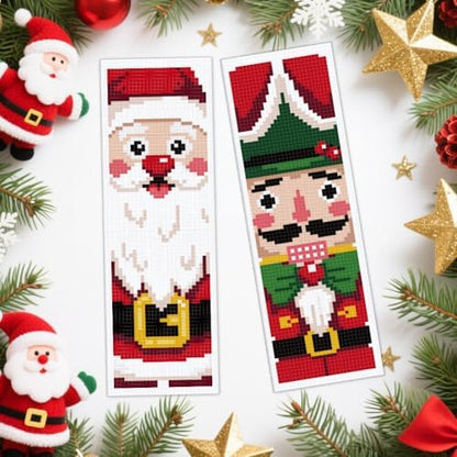 ACRNIGHEET 6PCS Christmas Cross Stitch Bookmark Kit for Beginner Stamped Cross Stitch Kits for Adults DIY Embroidery Bookmark Kits with English Instructions Hand Craft Gift 8.5''x3'' 11CT - Image 6