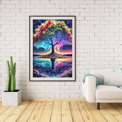 Tree of Life Paint by Numbers Kit for Adults Beginner with Wooden Framed,Adult Paint by Number Kits On Canvas,Adults' Paint-by-Number Kits DIY Oil Painting Kits for Gift Home Wall Decor 12x16 Inch - Image 3