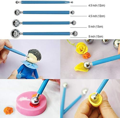 EuTengHao 61Pcs Ceramic Clay Tools Kit Pottery Tools Clay Sculpting Shapers Carving Tool Set Contains Most Essential Wooden Clay Tools for Potters Beginners - Image 6
