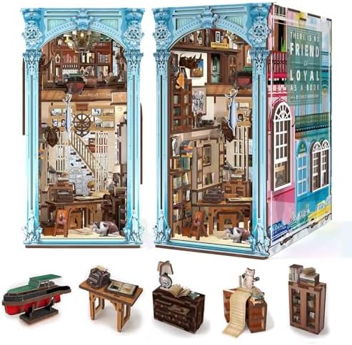 CCCDF Book Nook Kit, DIY Miniature House 3D Wooden Puzzle for Adults by CCCDF