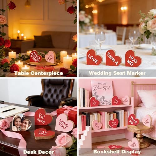 Wood Heart Painting Kit, 6 Unfinished Wooden Hearts with Craft Paint Set for Couples Activity, Blank Heart Signs for DIY Crafts, Personalized Tabletop Decor and Romantic Gift - Image 7